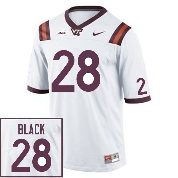Men #28 Chance Black Virginia Tech Hokies College Football Jerseys Sale-White - Click Image to Close